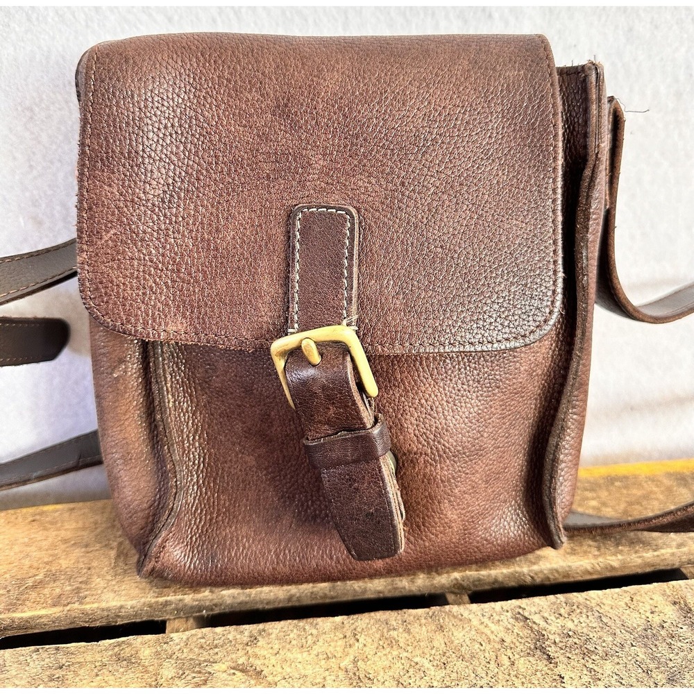 VTG Gap Crossbody Leather Purse Adjustable Strap Brown BOHO Travel